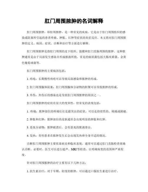 肛门周围脓肿的名词解释