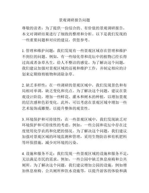 景观调研报告问题