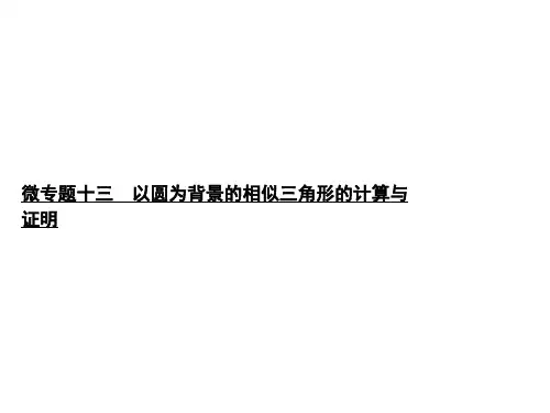 2020届中考数学总复习课件：微专题十三 以圆为背景的相似三角形的计算与证明 (共28张PPT)