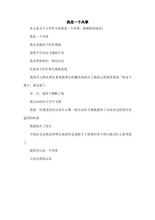 我是一个风筝_小学作文