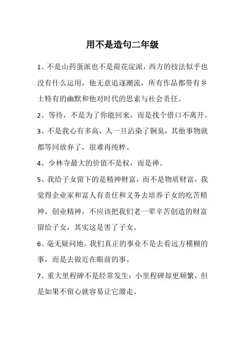 用不是造句二年级