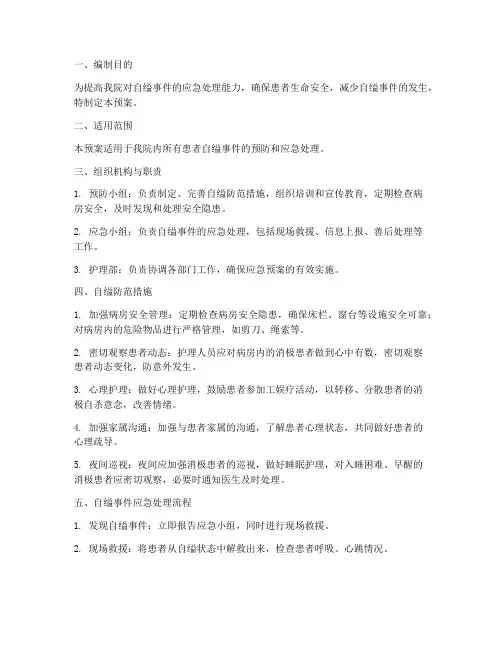 自缢防范应急预案