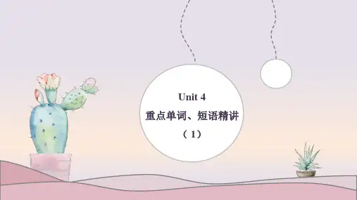 人教必修一Unit4 重点单词和短语 精讲课件