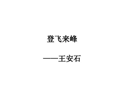 登飞来峰王安石