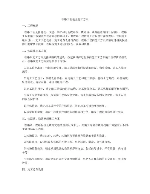 铁路工程最全施工方案