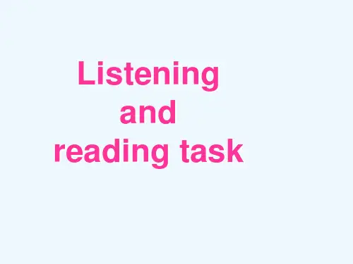 高二英语 Unit 2 Robots-Listening and Reading task课件 人教新目标版选修7
