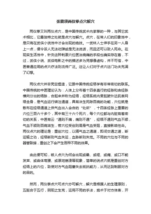 张震领两仪拳点穴解穴