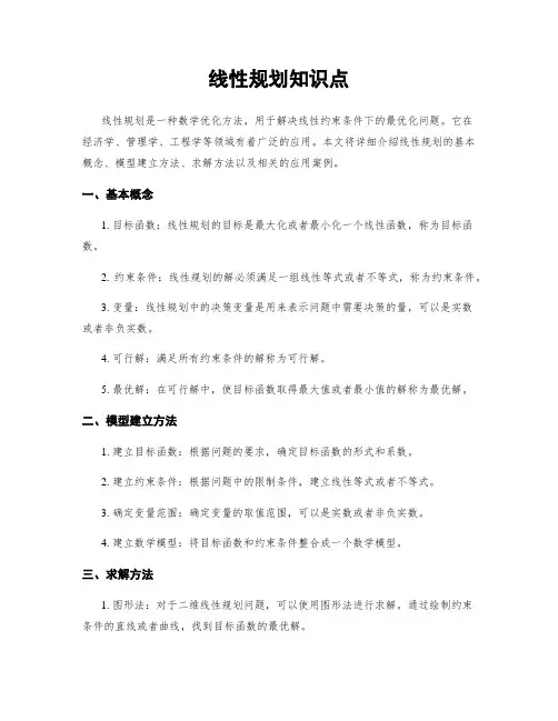 线性规划知识点