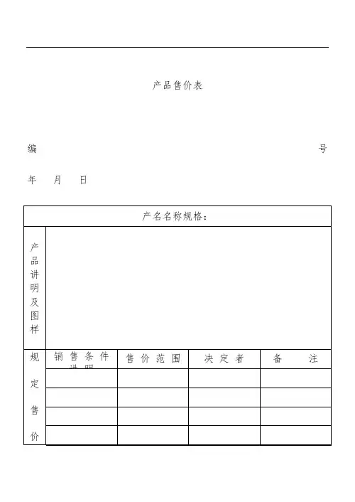 品牌公司销售管理表格汇编