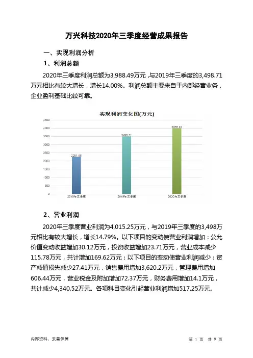万兴科技2020年三季度经营成果报告