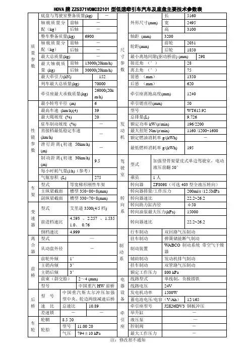 ZZ5371VDMC32101技术参数表