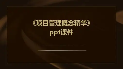 《项目管理概念精华》课件