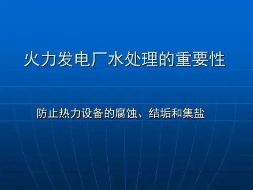 火力发电厂水处理的重要性.