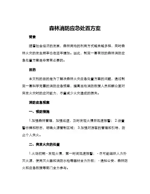 森林消防应急处置方案
