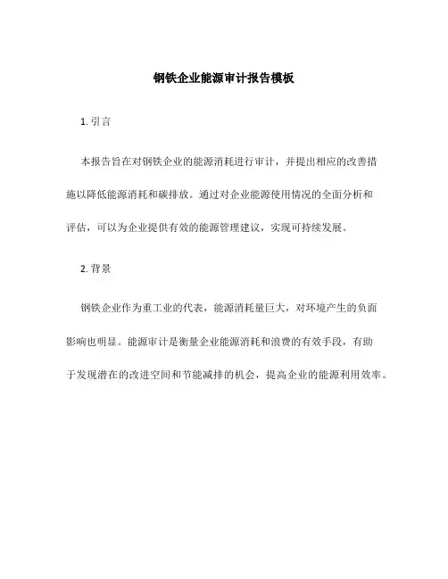 钢铁企业能源审计报告模板