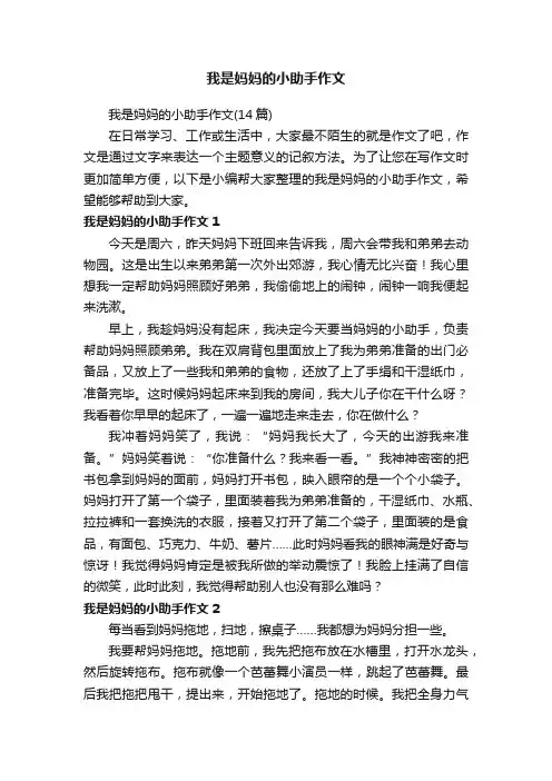 我是妈妈的小助手作文（14篇）