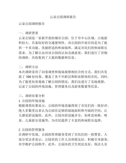 云朵公园调研报告
