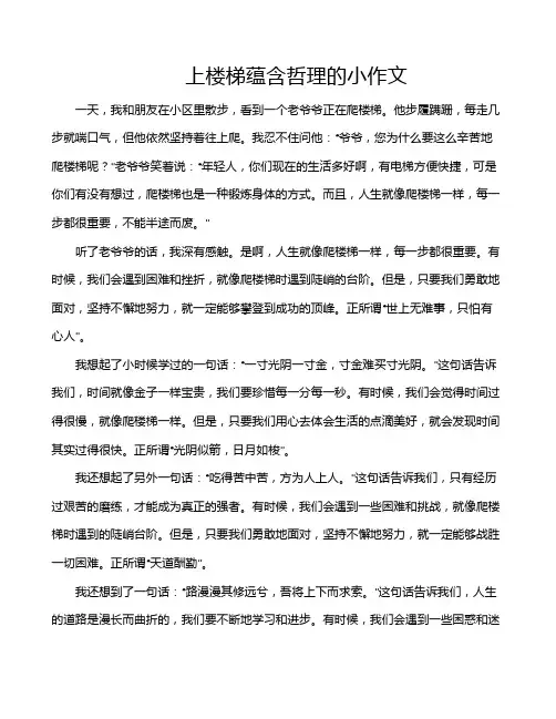 上楼梯蕴含哲理的小作文