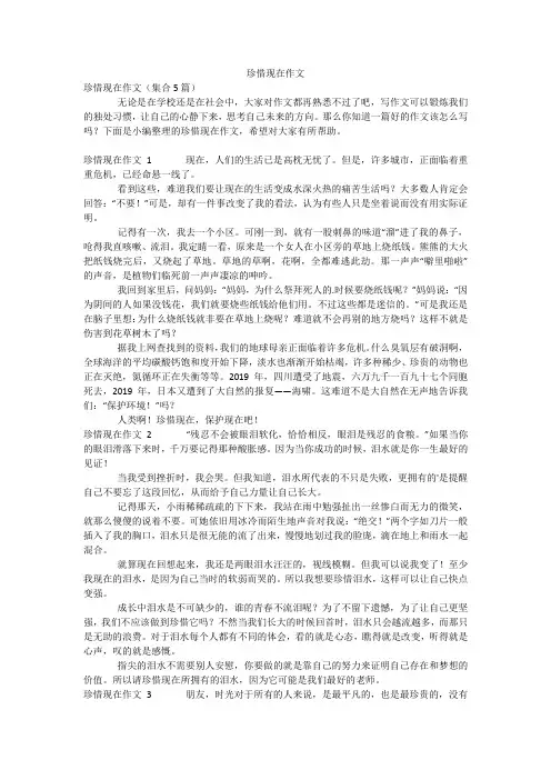 珍惜现在作文_1