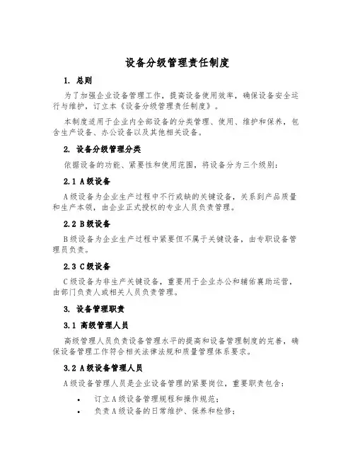 设备分级管理责任制度