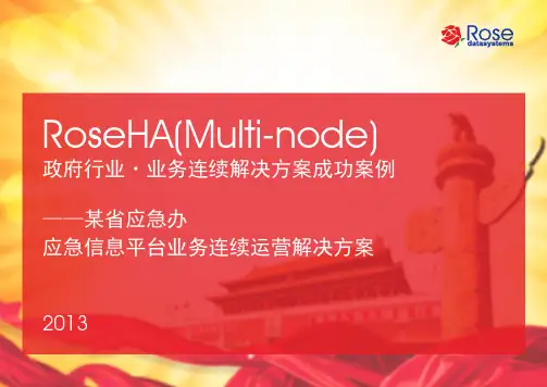 RoseHA(Multi-node)政府行业·业务连续解决方案成功案例