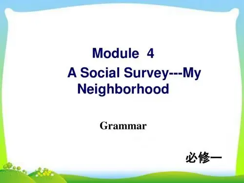 新外研版高中英语必修一 Module 4 Grammar教学课件