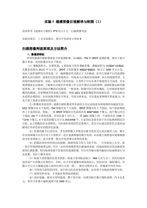 实验5 遥感图像目视解译与制图(1)