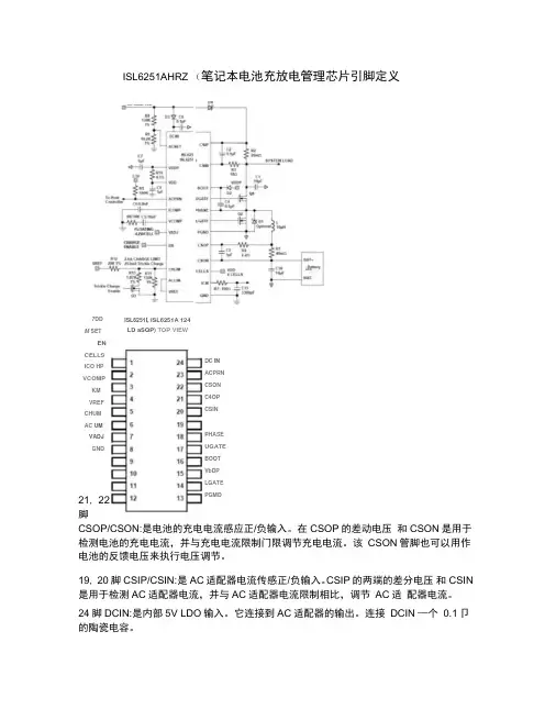 ISL6251(笔记本)电池充放电管理芯片引脚定义(图)(精)