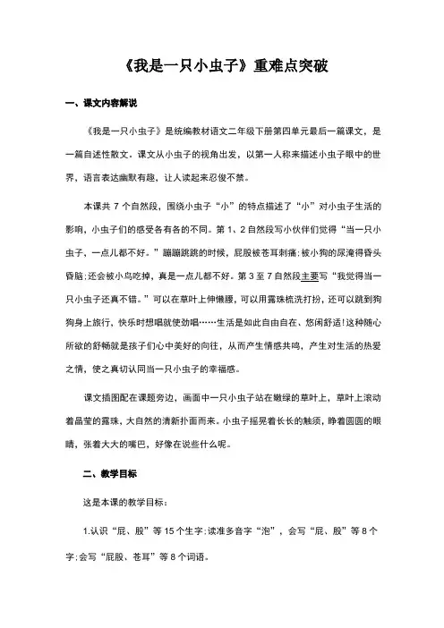 《我是一只小虫子》重难点突破