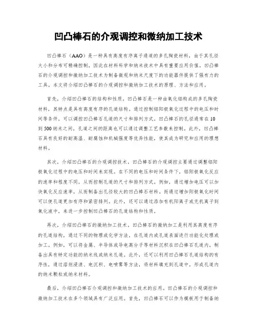凹凸棒石的介观调控和微纳加工技术