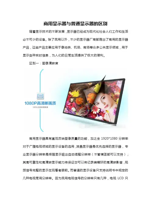 商用显示器与普通显示器的区别