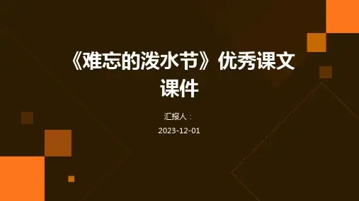 《难忘的泼水节》优秀课文课件