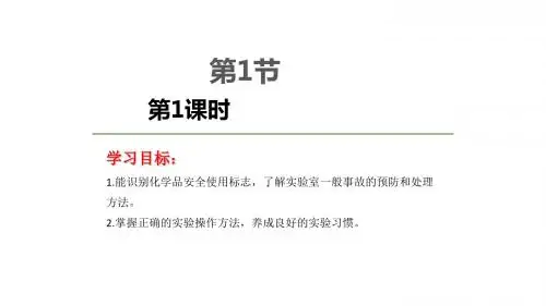 人教版高中化学必修一课件第一节化学实验基本方法第1课时共19张PPT