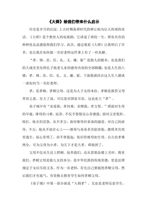 大舜观后感