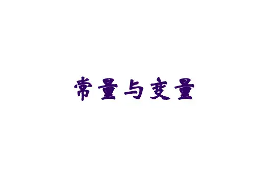 常量与变量