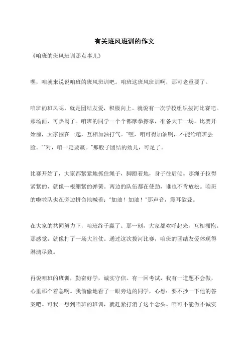 有关班风班训的作文