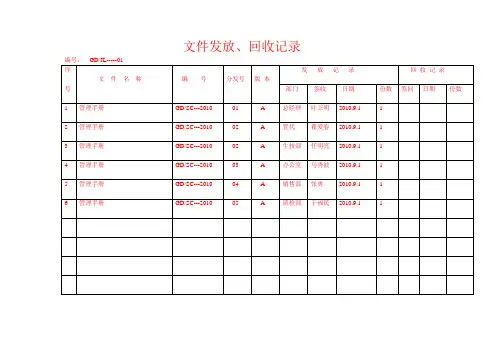 文件发放回收记录及数据分析