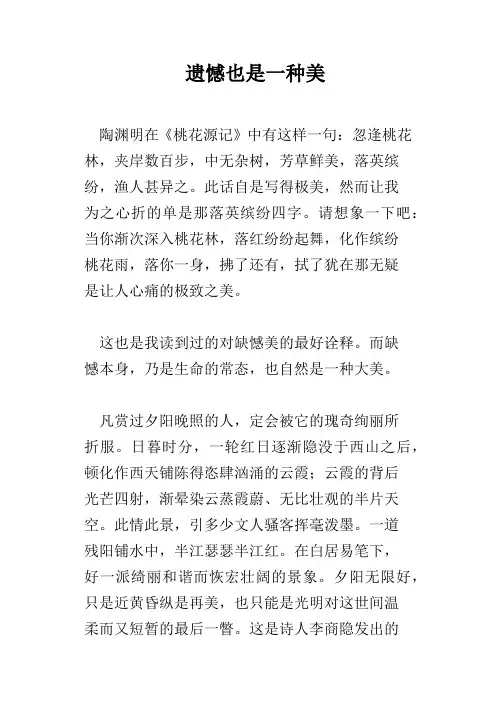 遗憾也是一种美 2