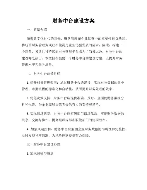 财务中台建设方案