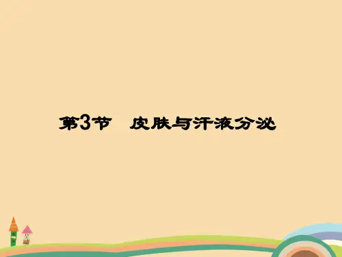 七年级生物皮肤与汗液分泌PPT教学课件
