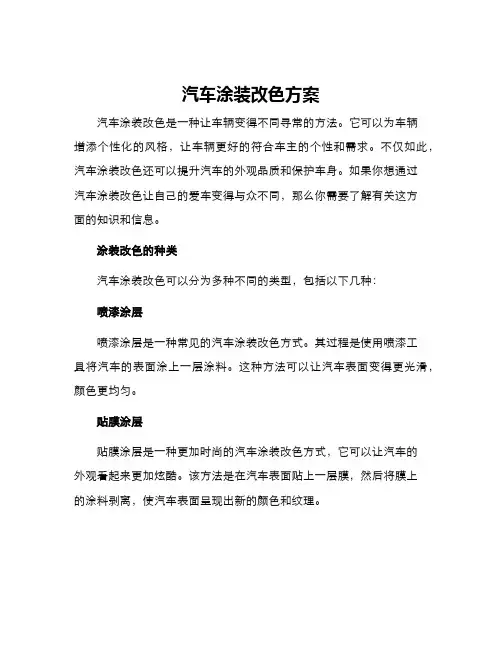 汽车涂装改色方案