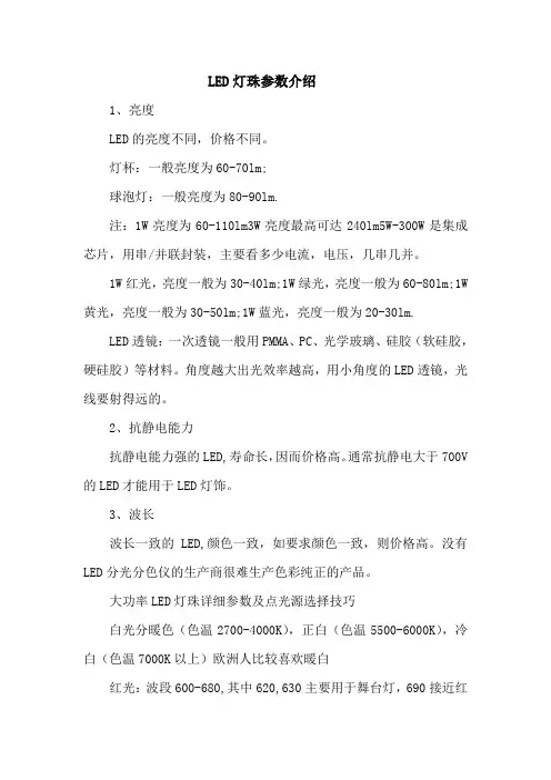 LED灯珠参数介绍