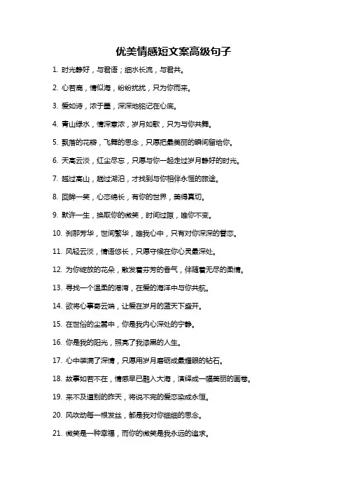 优美情感短文案高级句子