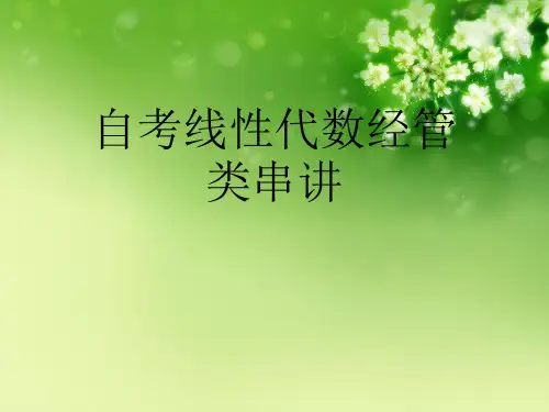 自考线性代数经管类串讲优秀课件