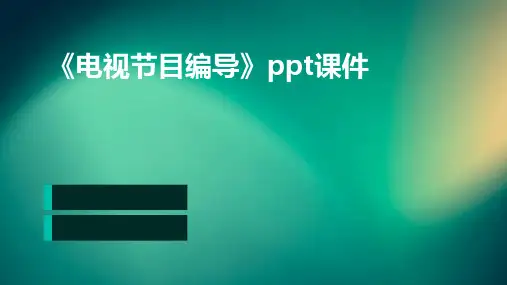 《电视节目编导》课件