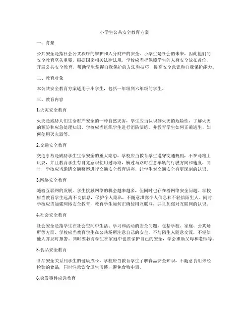 小学生公共安全教育方案