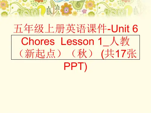 精品五年级上册英语课件-Unit6ChoresLesson1人教新起点秋共17张PPT精品ppt课件