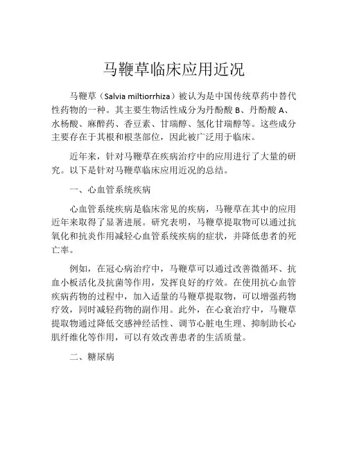 马鞭草临床应用近况
