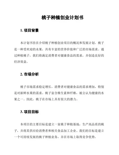 桃子种植创业计划书