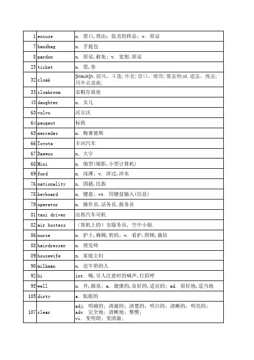 成人版新概念英语单词